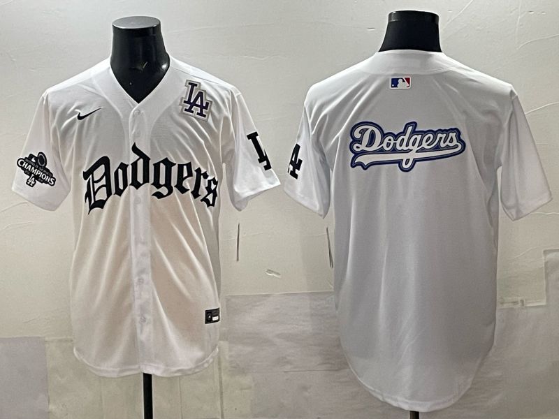 Men 2025 Los Angeles Dodgers Blank White 7th generations Joint Name Nike MLB Jersey style 014